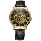 Lorenzo Imperial Skeleton Automatic Leather Watch