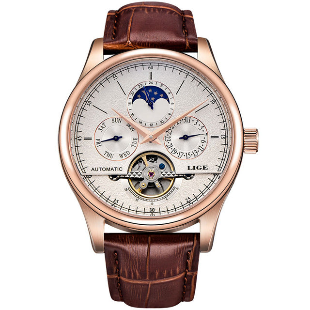 Magnus Tourbillon Elite Automatic Leather Timepiece