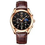 AGR Aventadori Moonphase Chronograph Leather Watch