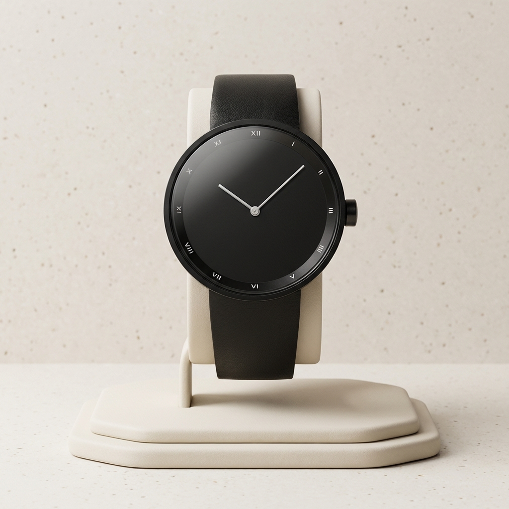 Noir Axis Classic Minimalist Quartz Wristwatch