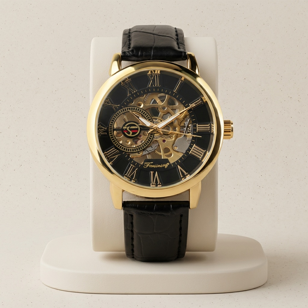 Lorenzo Imperial Skeleton Automatic Leather Watch